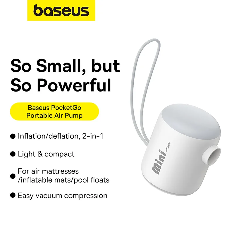 پمپ باد باسئوس مدل PocketGo Portable Air Pump - Image 4