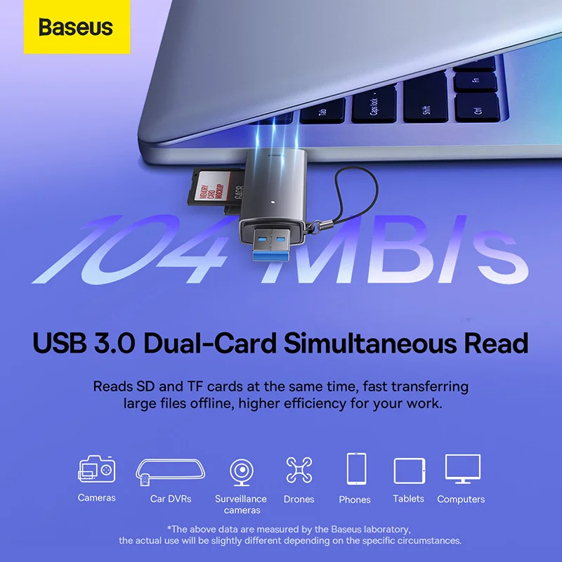 رم ریدر باسئوس مدل AirJoy USB-A+C to SD/TF - Image 8