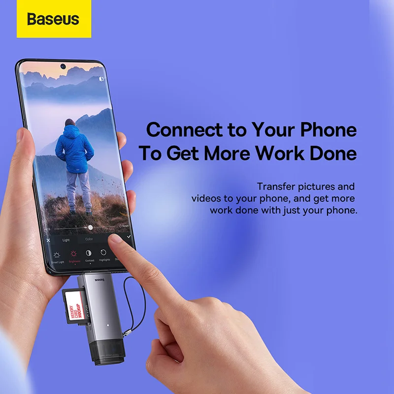 رم ریدر باسئوس مدل AirJoy USB-A+C to SD/TF - Image 7