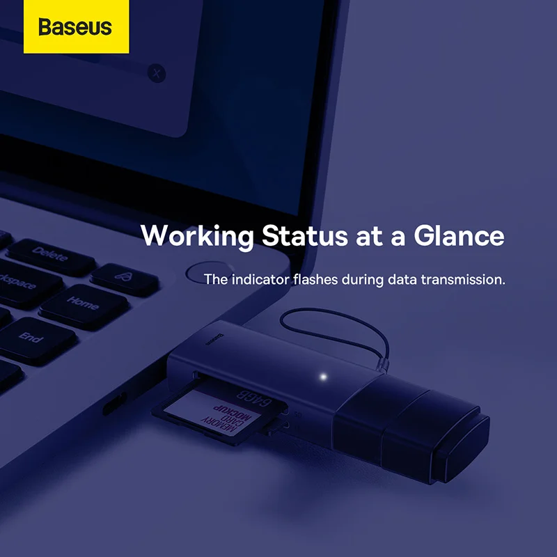 رم ریدر باسئوس مدل AirJoy USB-A+C to SD/TF - Image 5