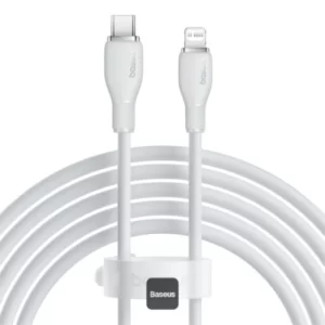 کابل شارژ باسئوس مدل Pudding Type-C to Lightening Stellar White