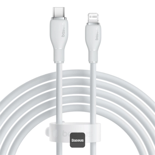 کابل شارژ باسئوس مدل Pudding Type-C to Lightening Stellar White