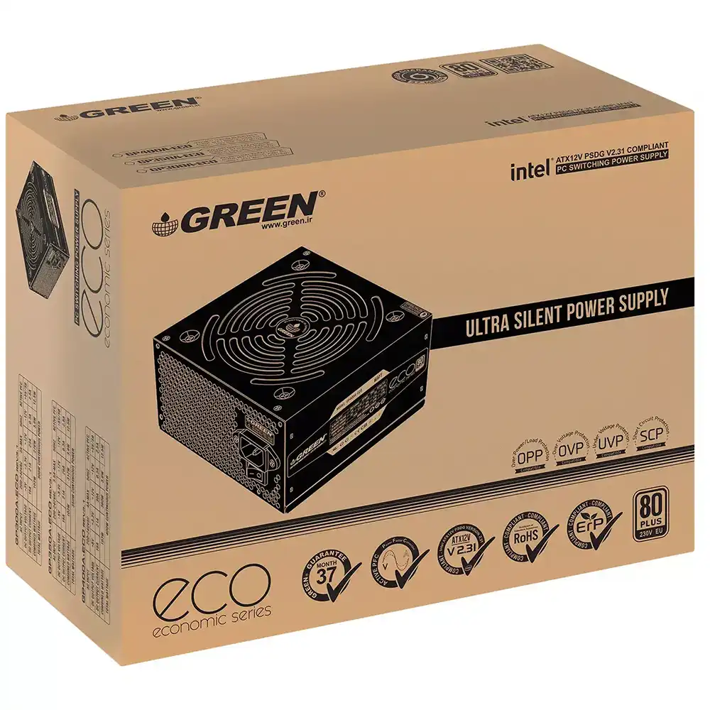 منبع تغذیه گرین مدل GP400A-ECO - Image 11