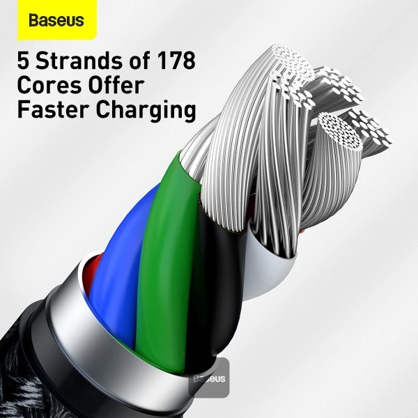 کابل تبدیل USB-C به لایتنینگ باسئوس مدل Metal Data 20W طول 1 متر - Image 3