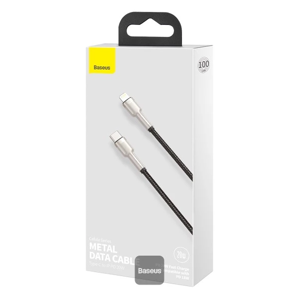 کابل تبدیل USB-C به لایتنینگ باسئوس مدل Metal Data 20W طول 1 متر - Image 4