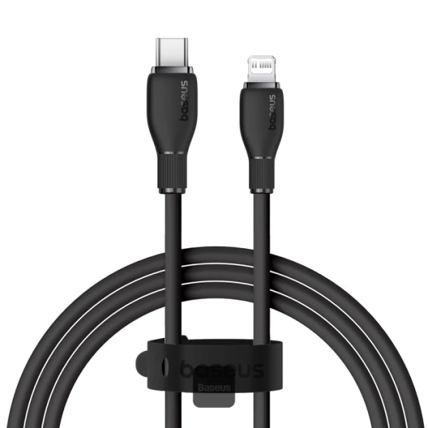 کابل شارژ باسئوس مدل Pudding Type-C to Lightening Cluster Black