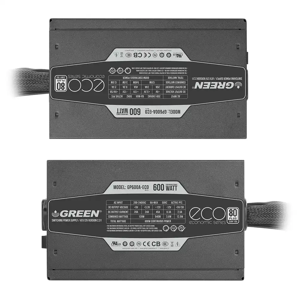 منبع تغذیه گرین مدل GP600A-ECO - Image 3