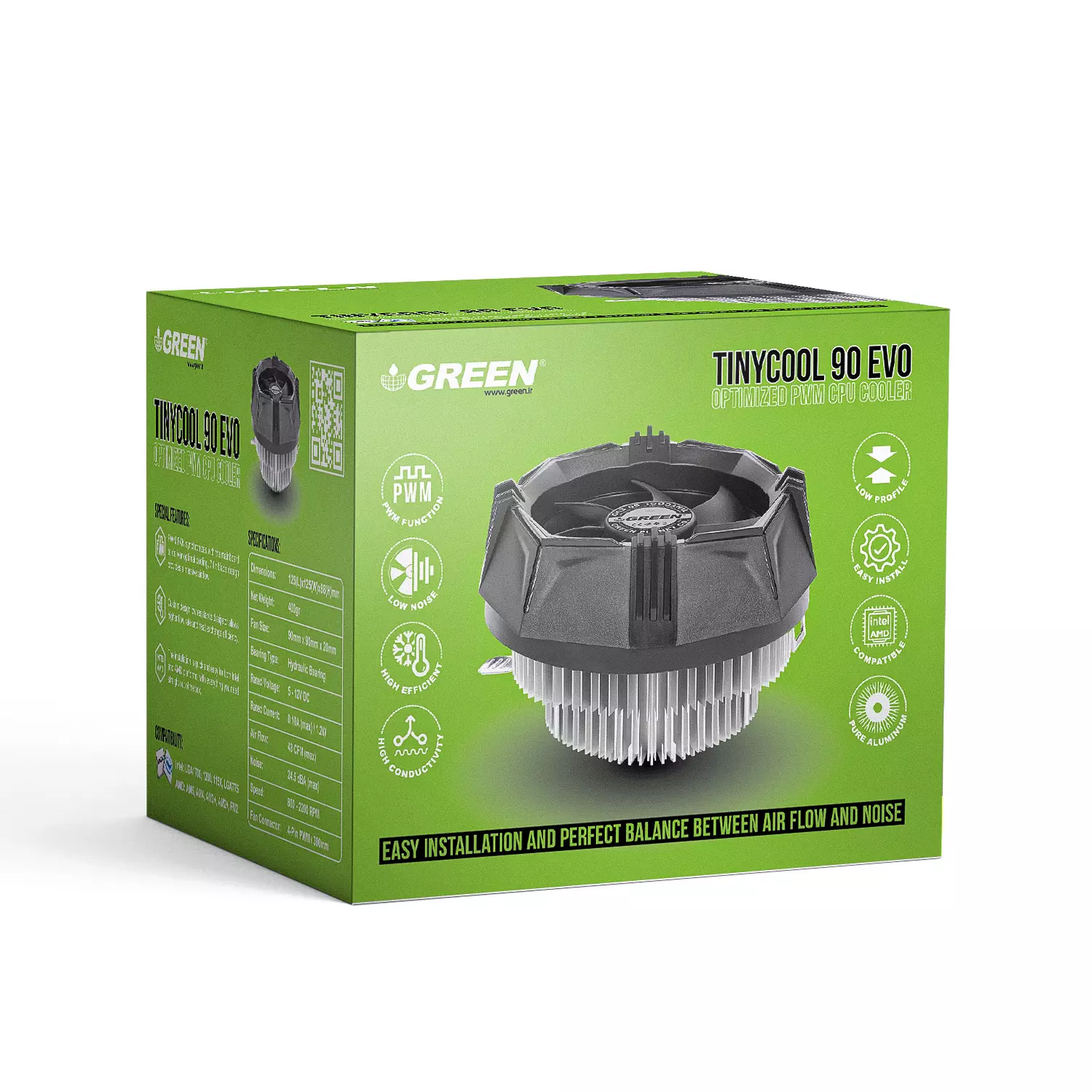 خنک کننده بادی گرین مدل TINYCOOL 90 EVO - Image 5