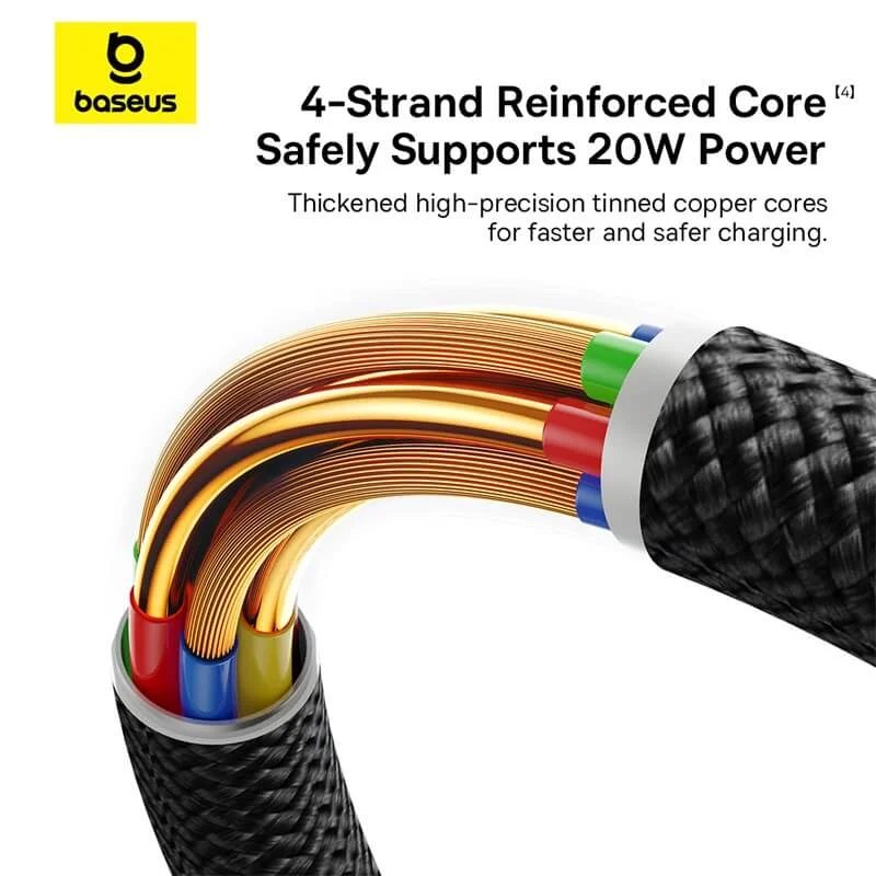 کابل لایتنینگ باسئوس مدل USB-C Dura 20W 1m Gold - Image 6