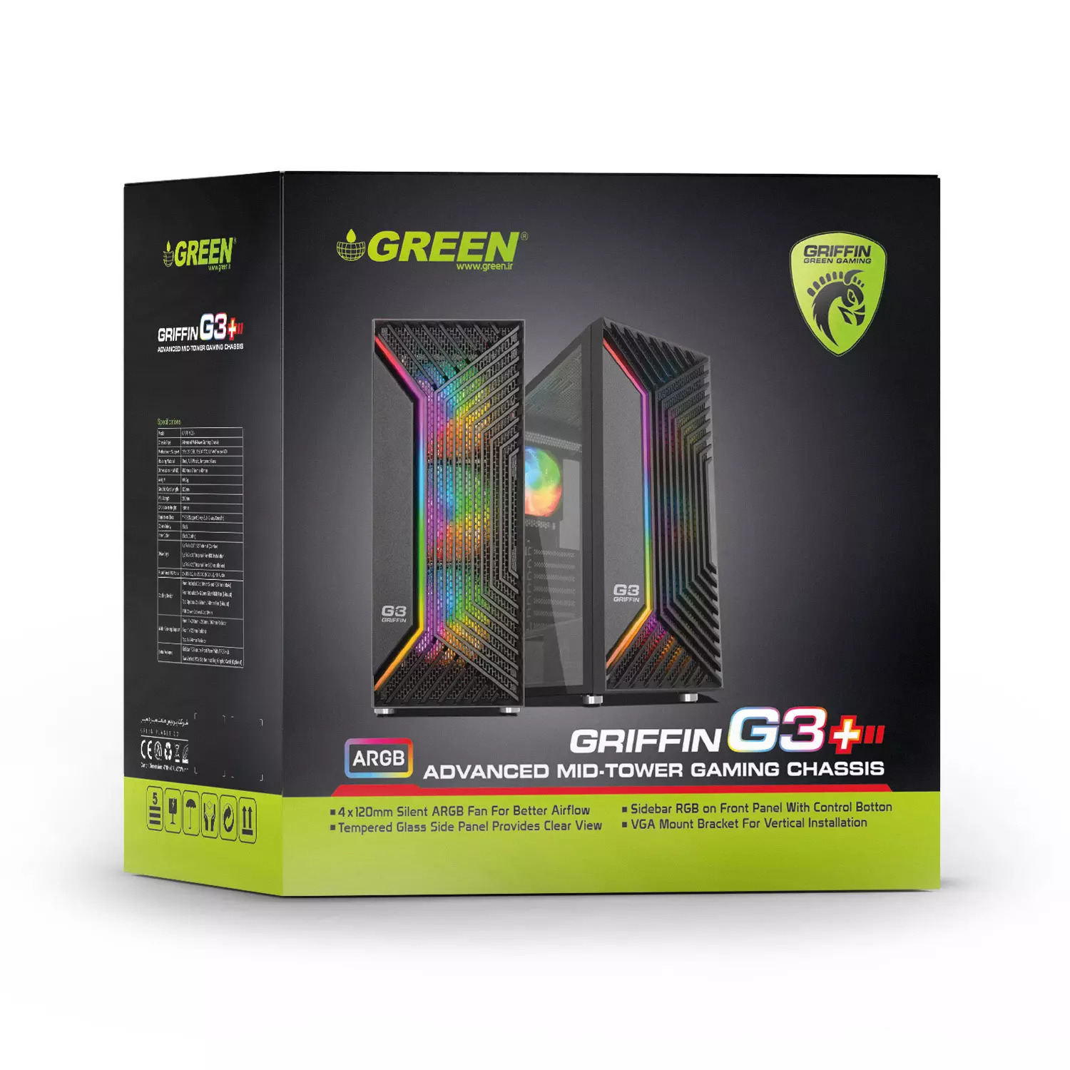 کیس گیمینگ گرین مدل GRIFFIN G3 Plus - Image 6