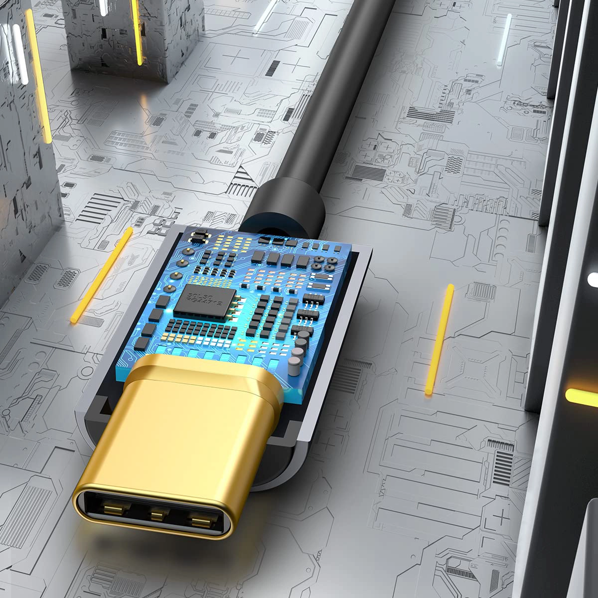مبدل USB-C به جک 3.5 میلیمتری AUX باسئوس - Image 7