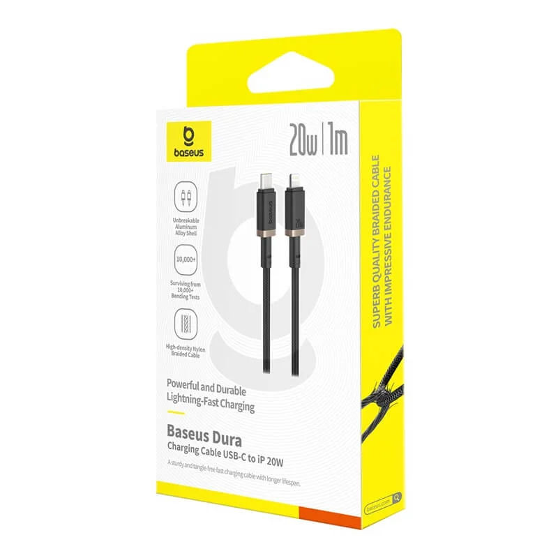 کابل لایتنینگ باسئوس مدل USB-C Dura 20W 1m Gold - Image 8