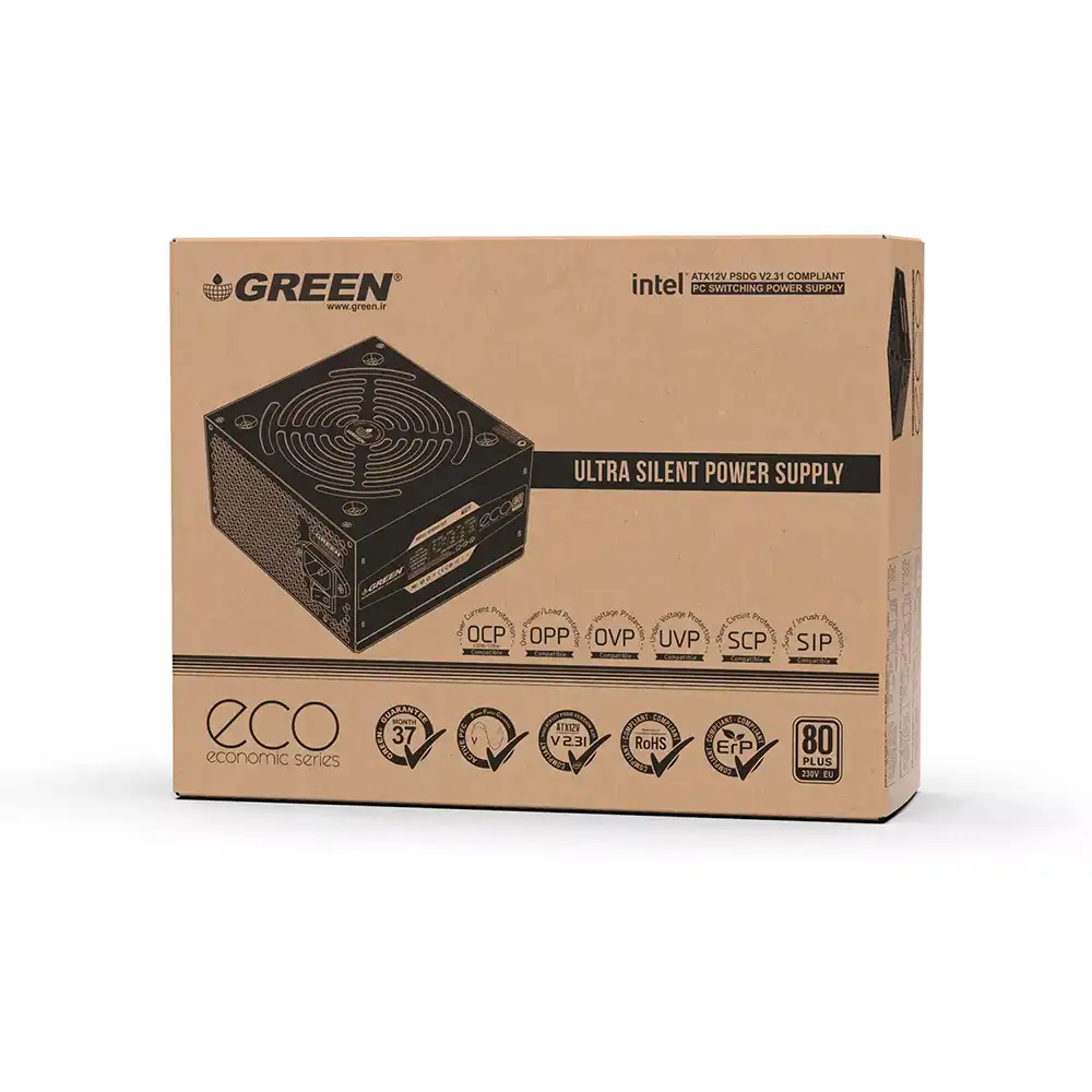 منبع تغذیه گرین مدل GP500A-ECO - Image 8
