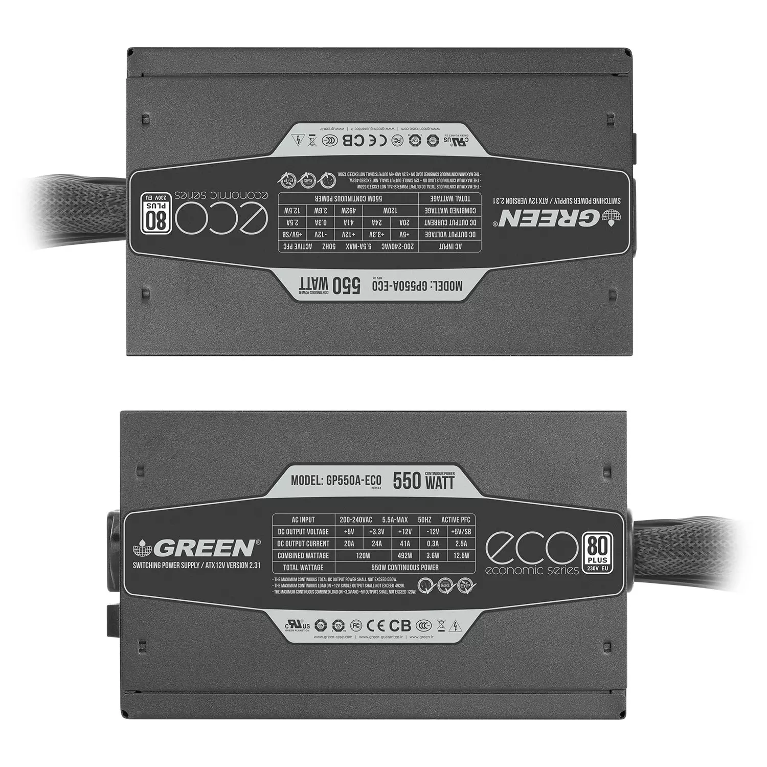 منبع تغذیه گرین مدل GP550A-ECO - Image 5