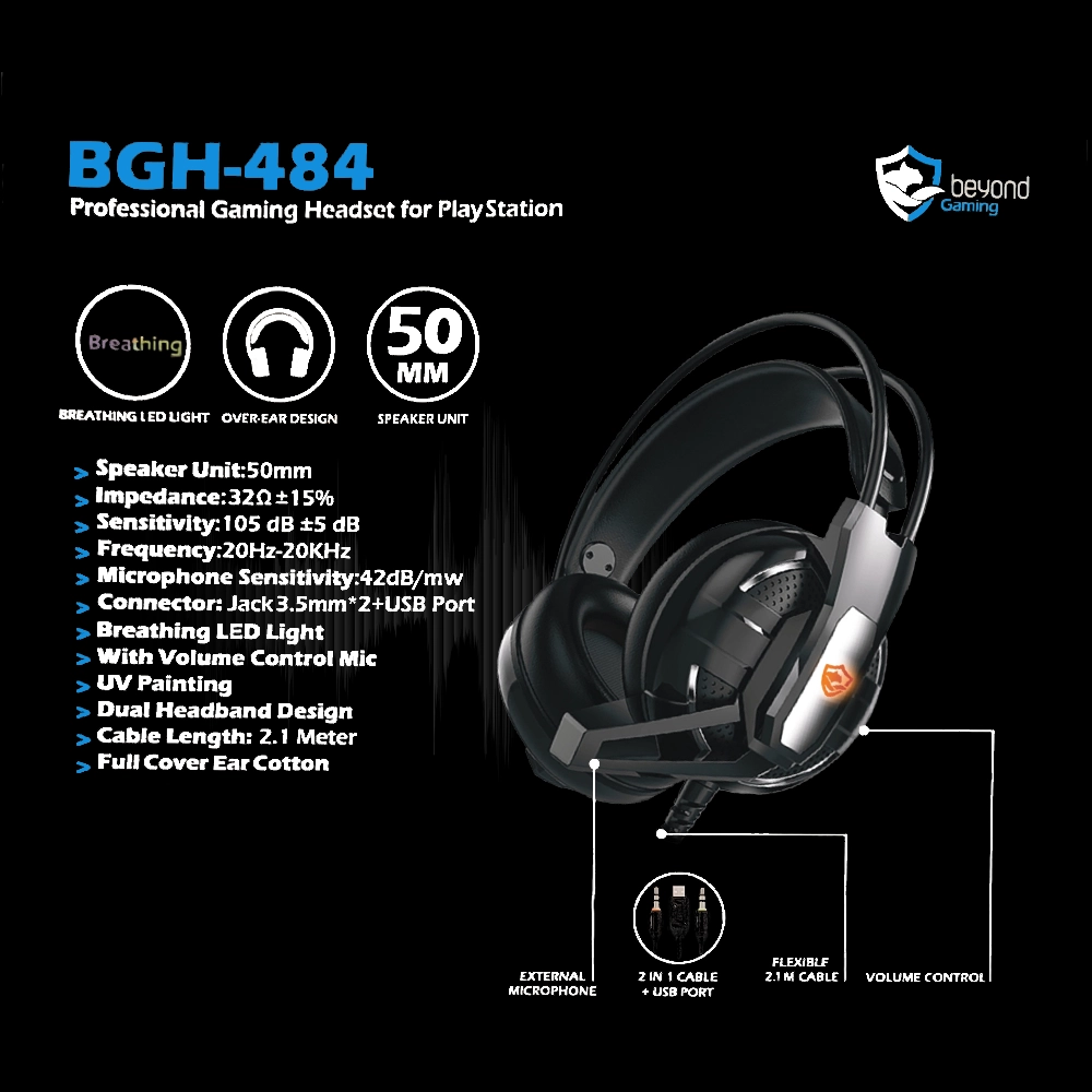 هدست بازی بیاند مدل BGH-484 LED - Image 2